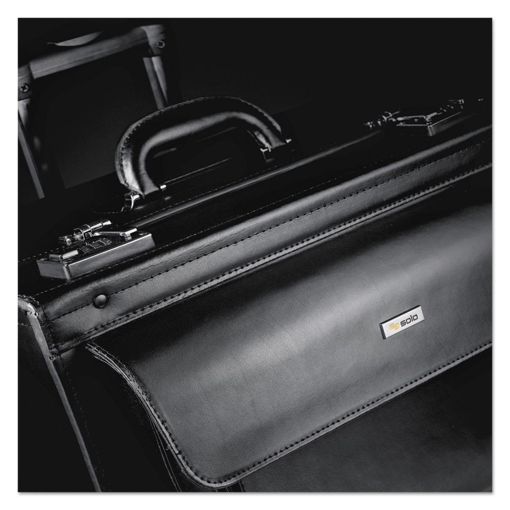 Solo Classic Leather Rolling Catalog Case,16", 18 x 8 3/14 x 14