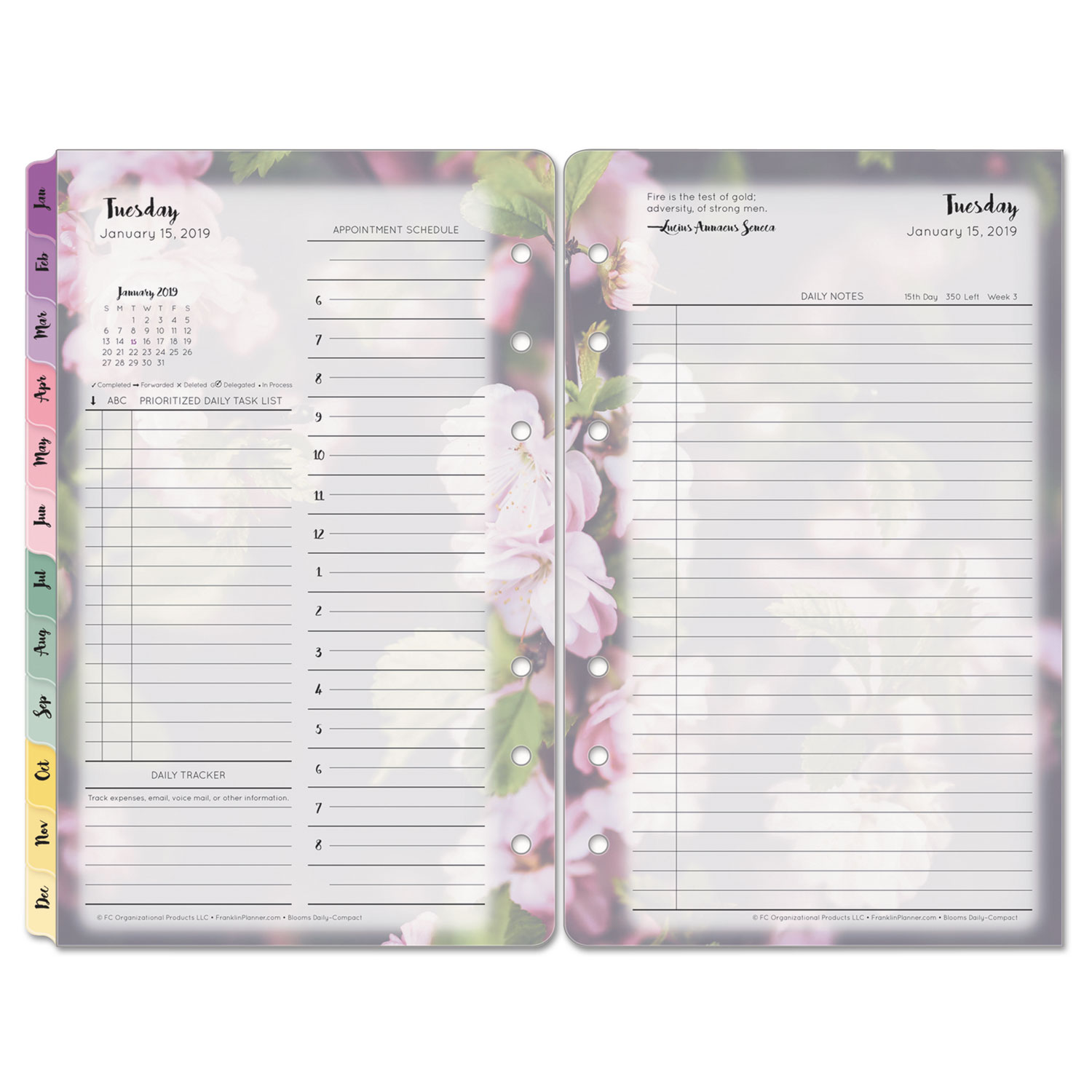 Franklin Covey Blooms Daily 2PPD Planner Refills