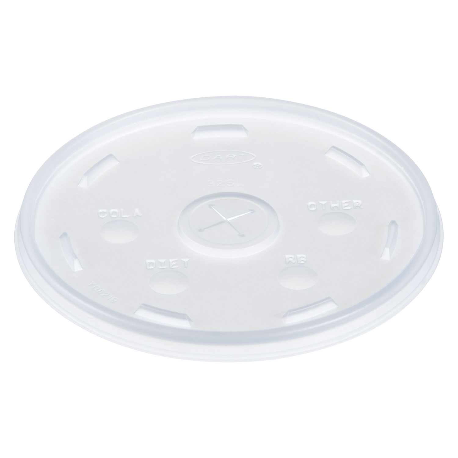 Dart Plastic Lids for Foam Cups, Bowls and Containers, Flat with Straw Slot, Fits 1260 oz