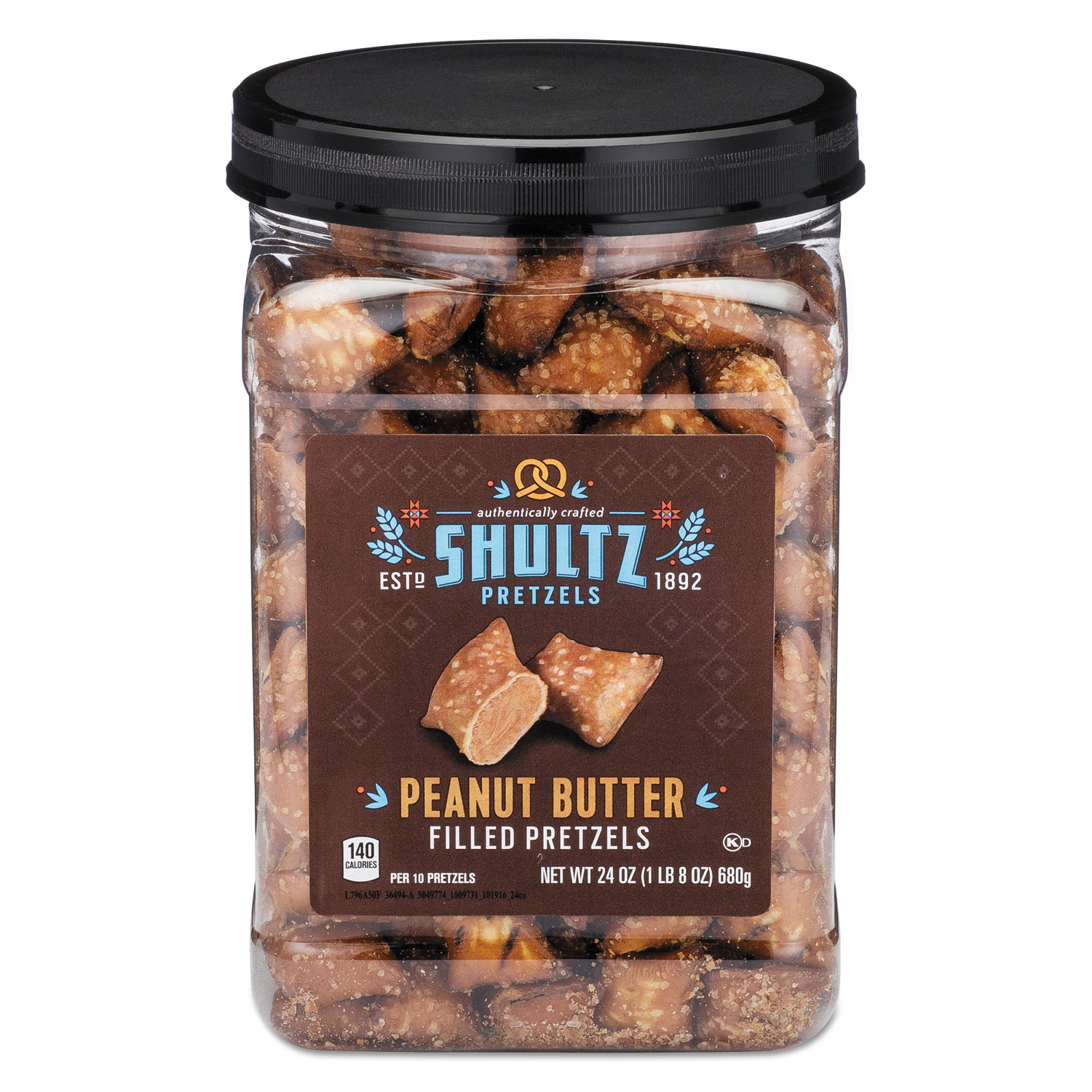 Shultz Pretzels, Peanut Butter, Tub, 24 oz