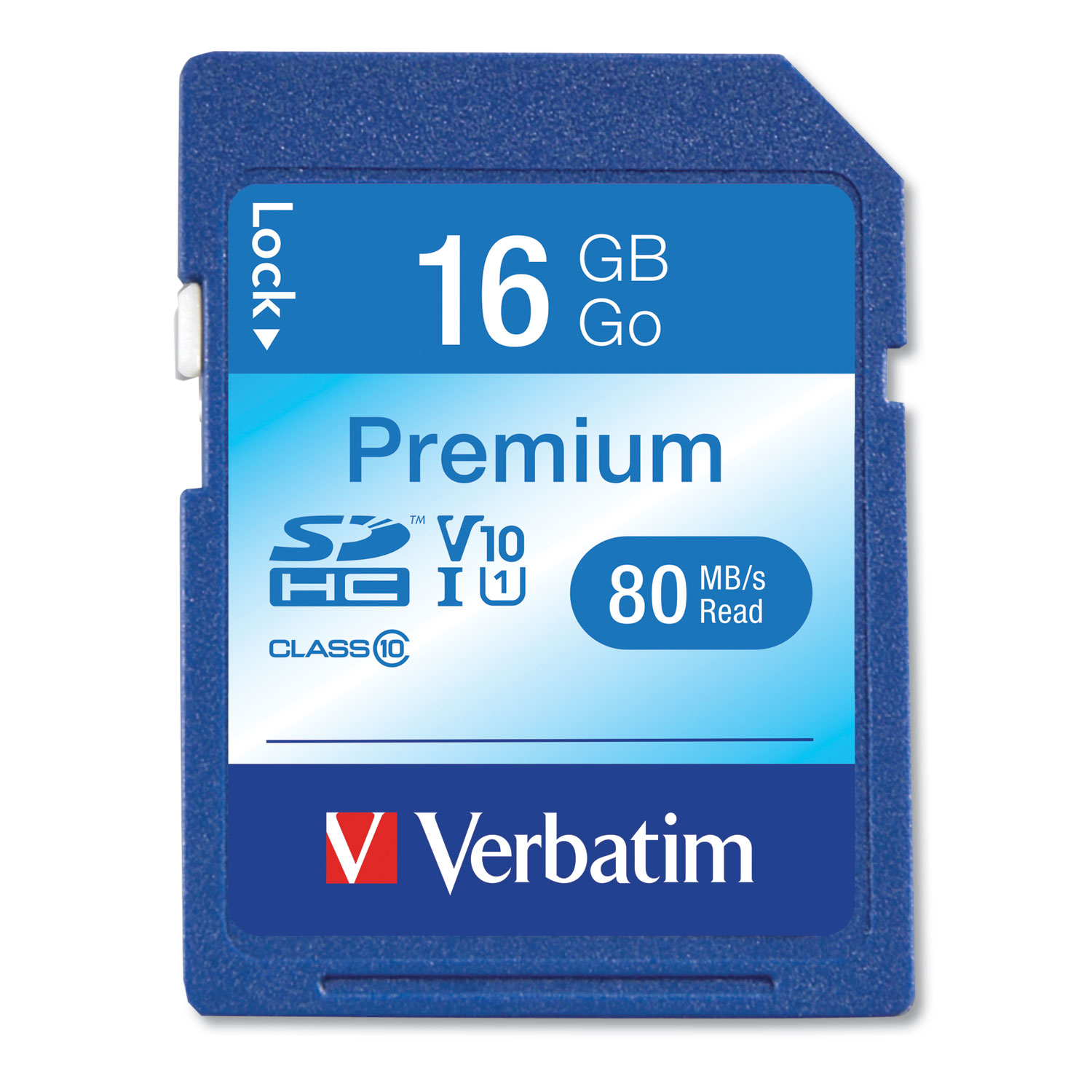 Verbatim 16GB Premium SDHC Memory Card, UHSI V10 U1 Class 10, Up to