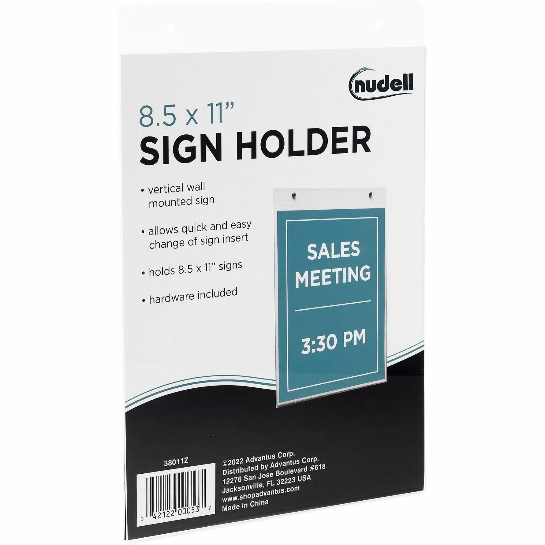 Sign Insert System NuDell Clear Plastic Vertical-Orientation Wall Sign Holder with ...