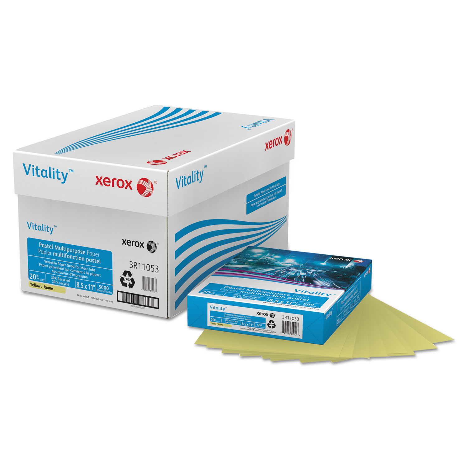 Xerox Vitality Colors Multi-Use Printer & Copy Paper, 1 Ream, Yellow ...