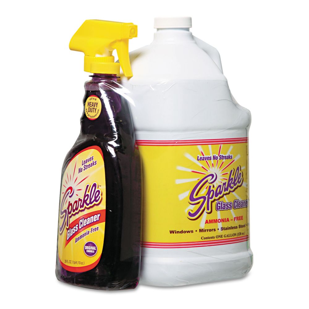 Sparkle Glass Cleaner, One Trigger Bottle and One gal Refill