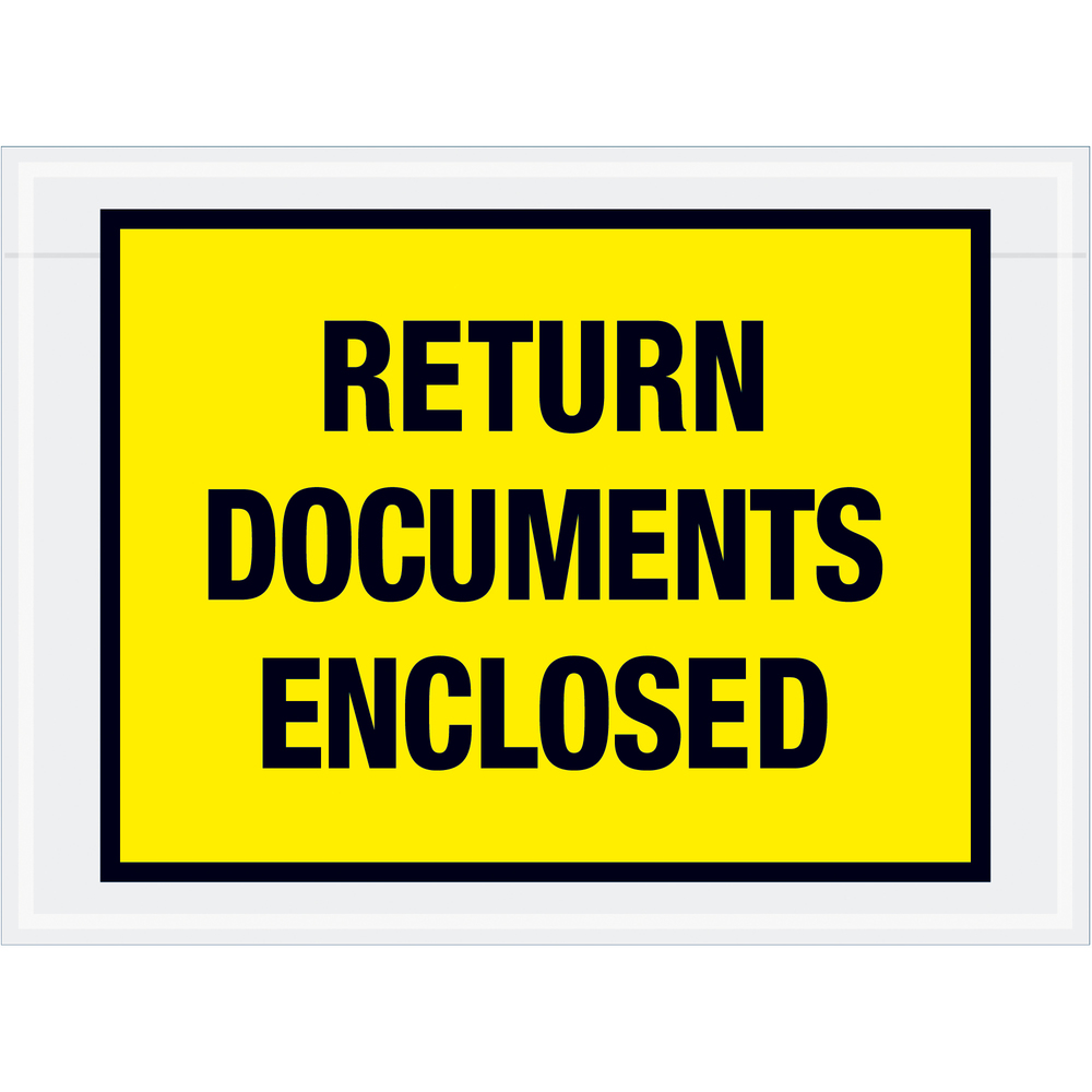 7 1 2 X 5 1 2 Yellow Return Documents Enclosed Envelopes 