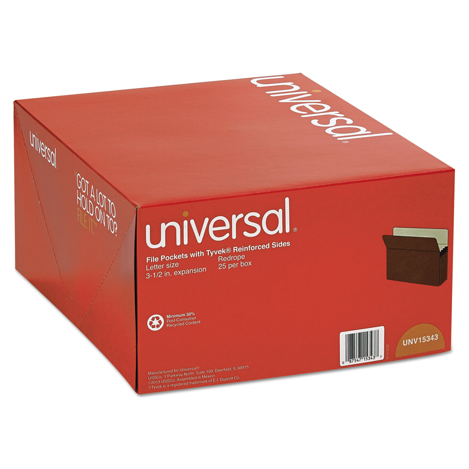 Universal Redrope Expanding File Pockets, 3.5