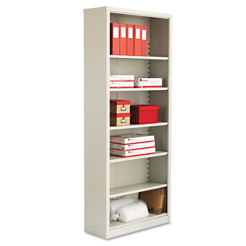 Alera Metal Bookcase, 6 Shelves, 341/2w x 13d x 84h, Light Gray