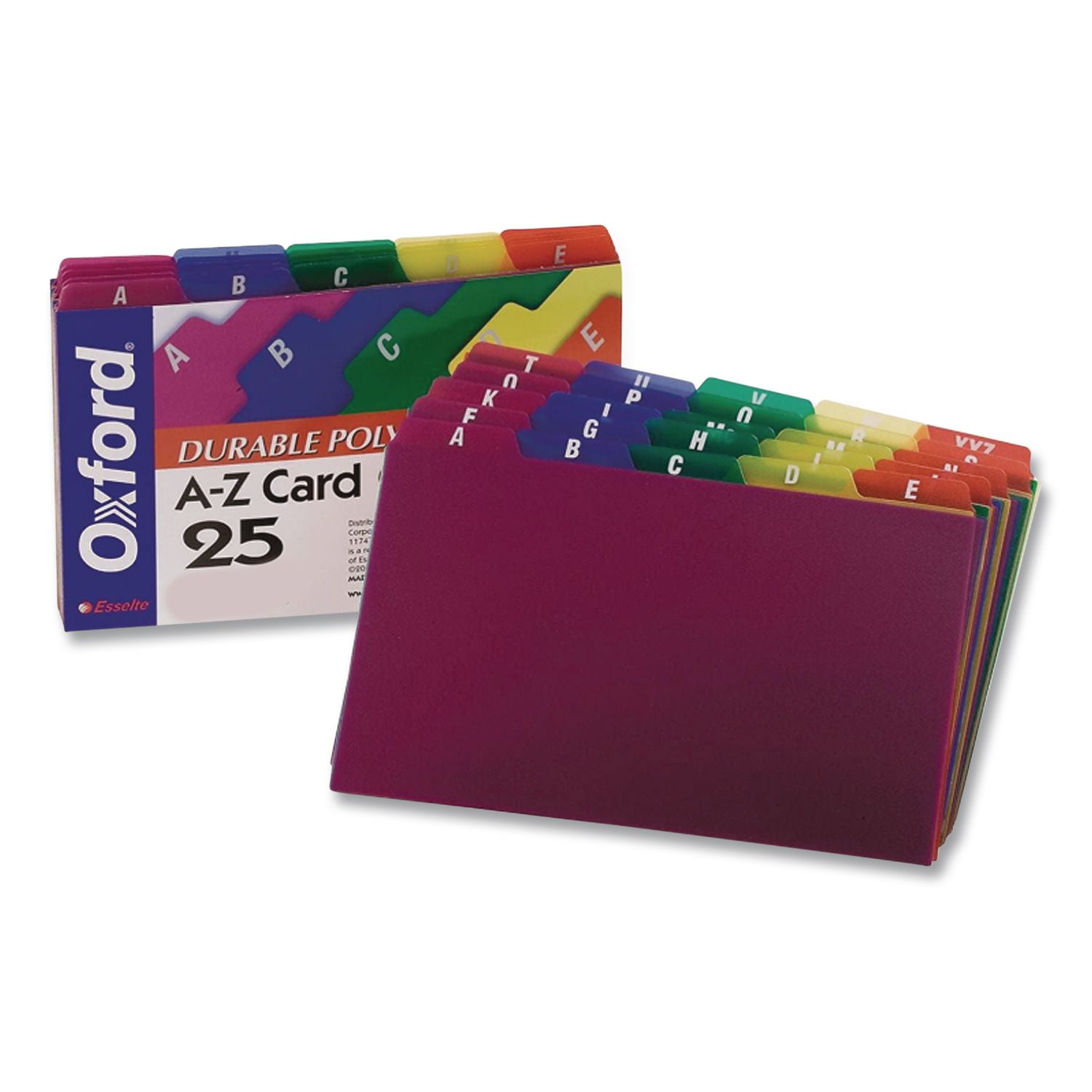 Oxford Durable Poly A-Z Card Guides, 1/5-Cut Top Tab, A to Z, 5 x