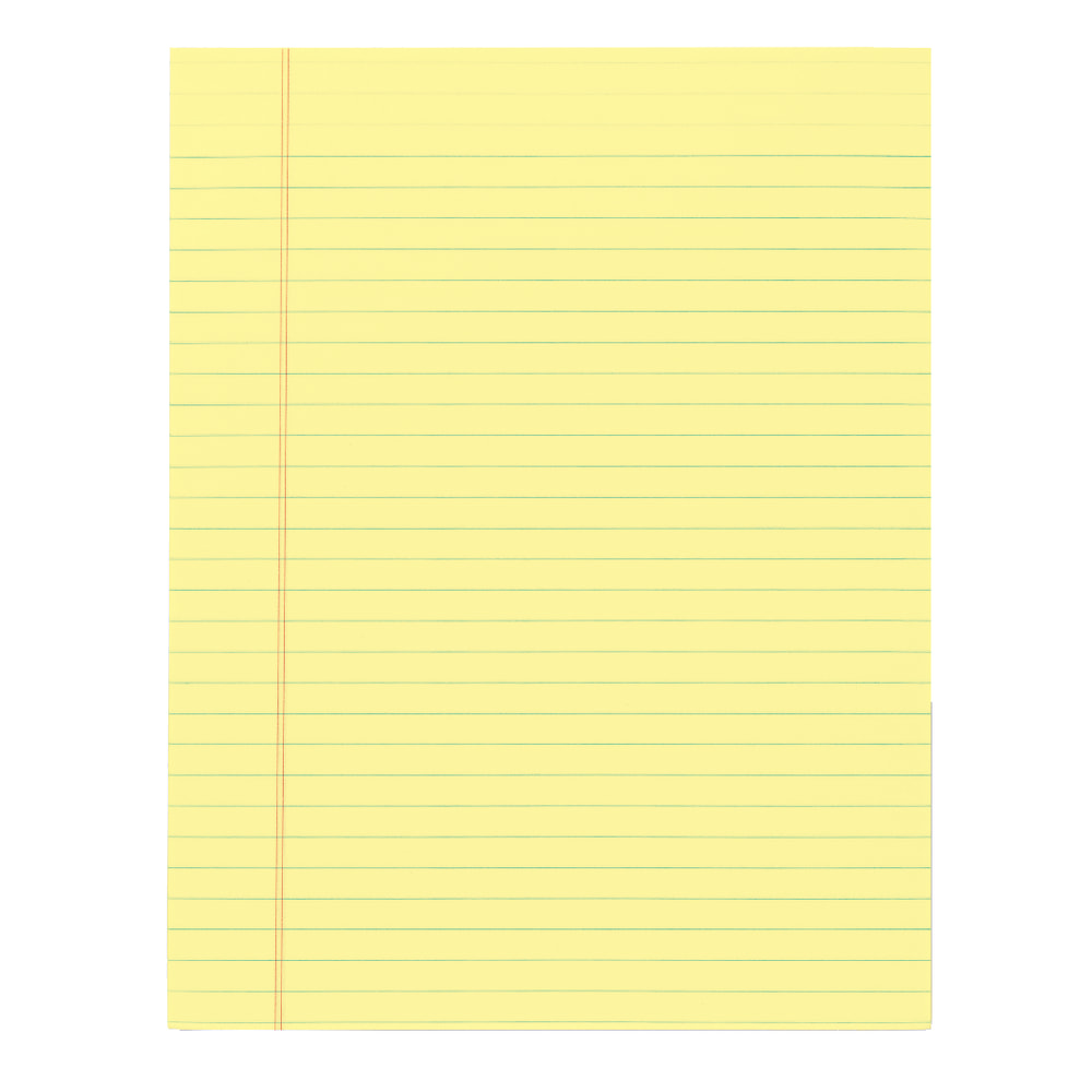 GlueTop Legal Pads, 8 1/2" x 11", Legal Ruled, 50 Sheets, Canary, Pack
