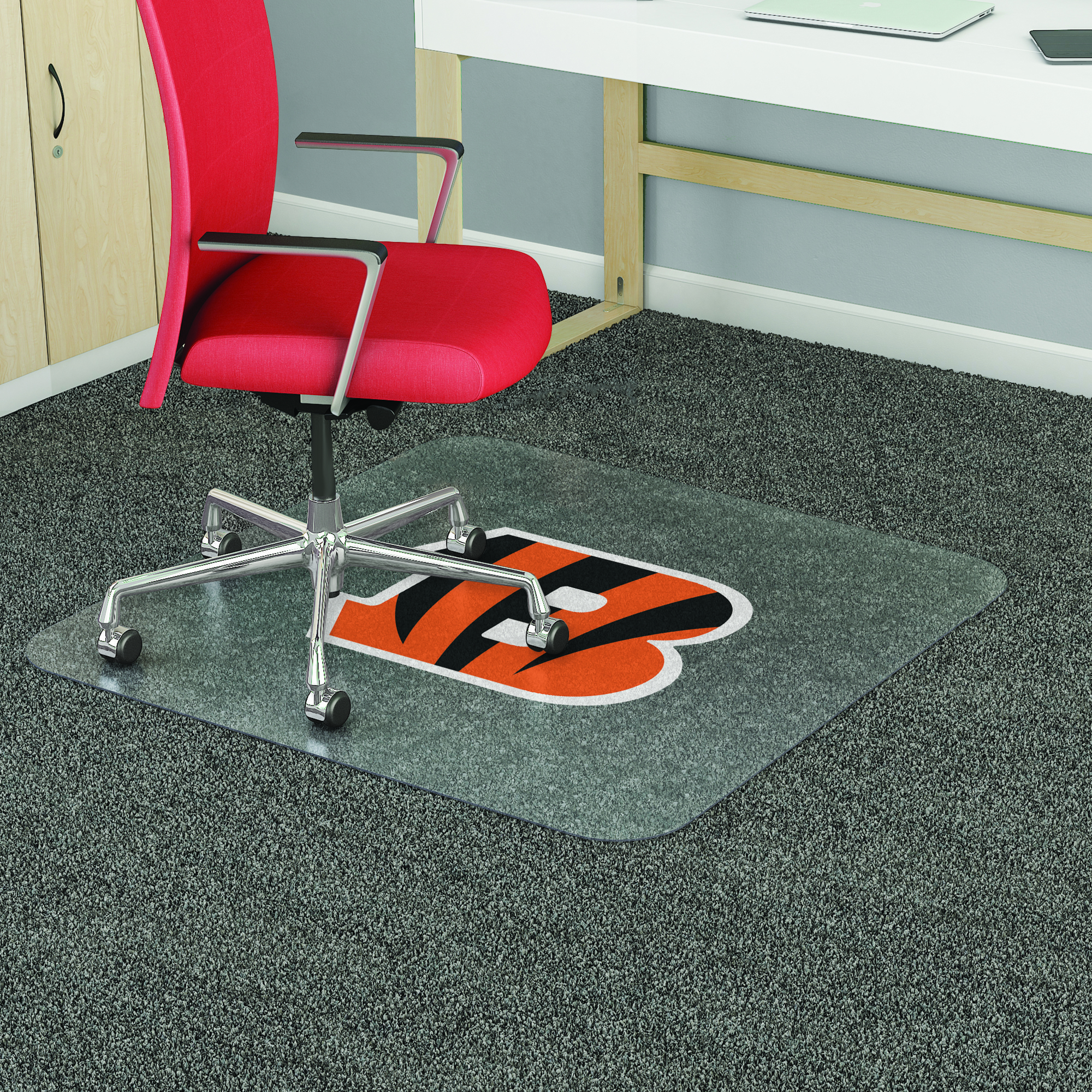 Deflecto Corporation Cincinnati Bengals Economat Nfl Chairmat 45x53 Officesupply Com