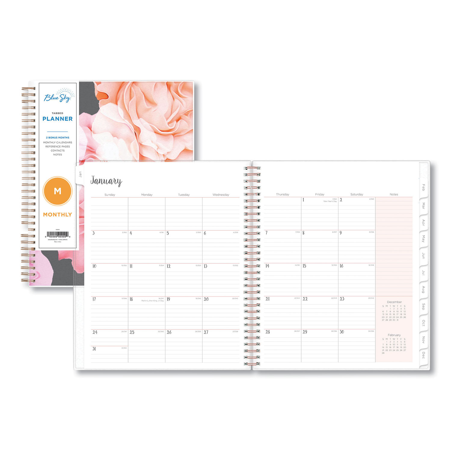 Blue Sky Joselyn Monthly Wirebound Planner 8 X 10 Light Pink Peach Blue sky joselyn monthly wirebound planner 8 x 10 light pink peach