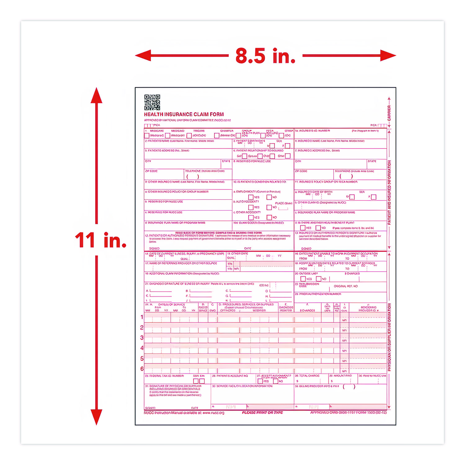 ComplyRight CMS-1500 Health Insurance Claim Form, One-Part (No Copies ...