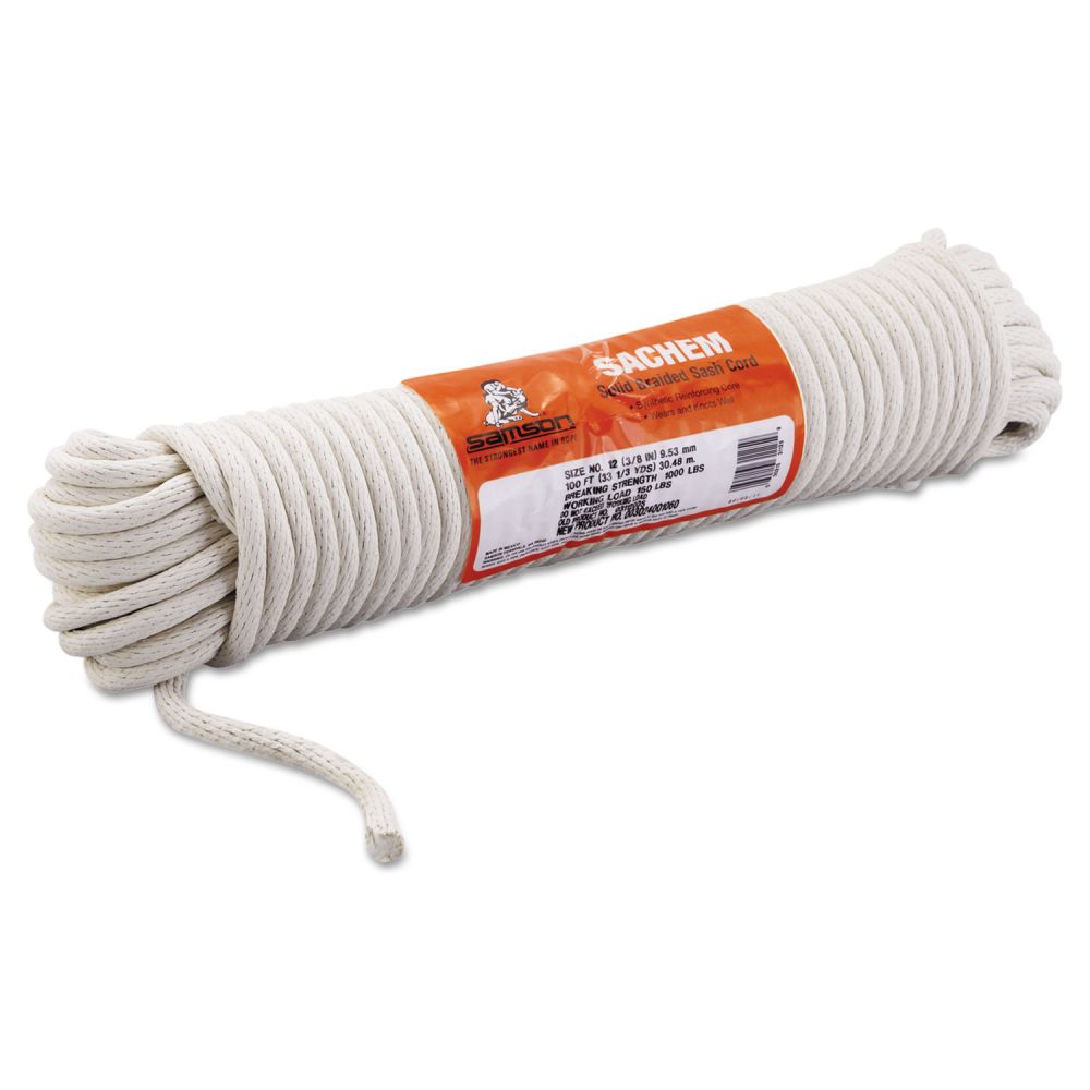 Samson Sash Cord, 3/8" x 100ft, Cotton, Size Group 12