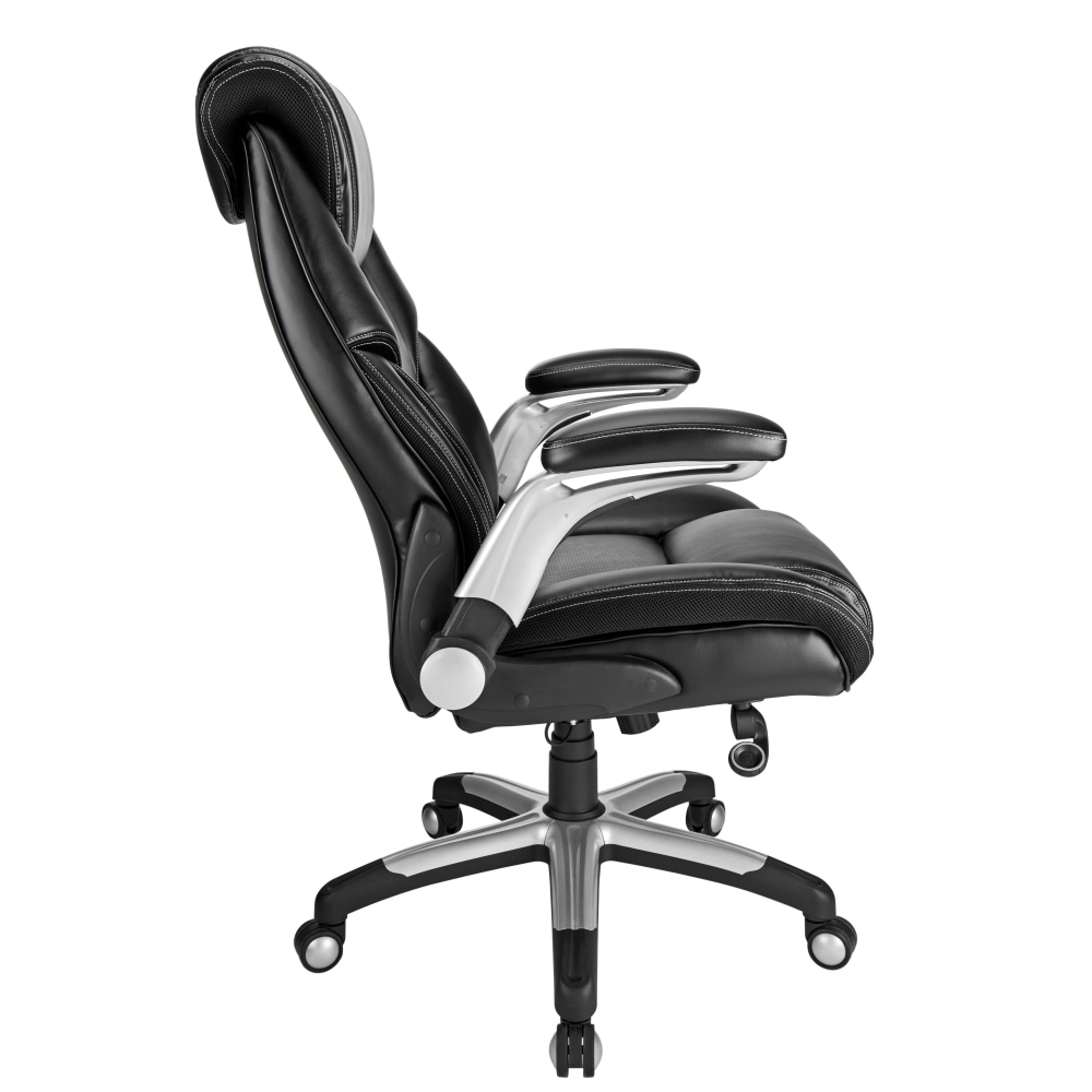 Tall Computer Stool Torval Big & Tall Bonded Leather High-Back Computer Office Chair, Black ...
