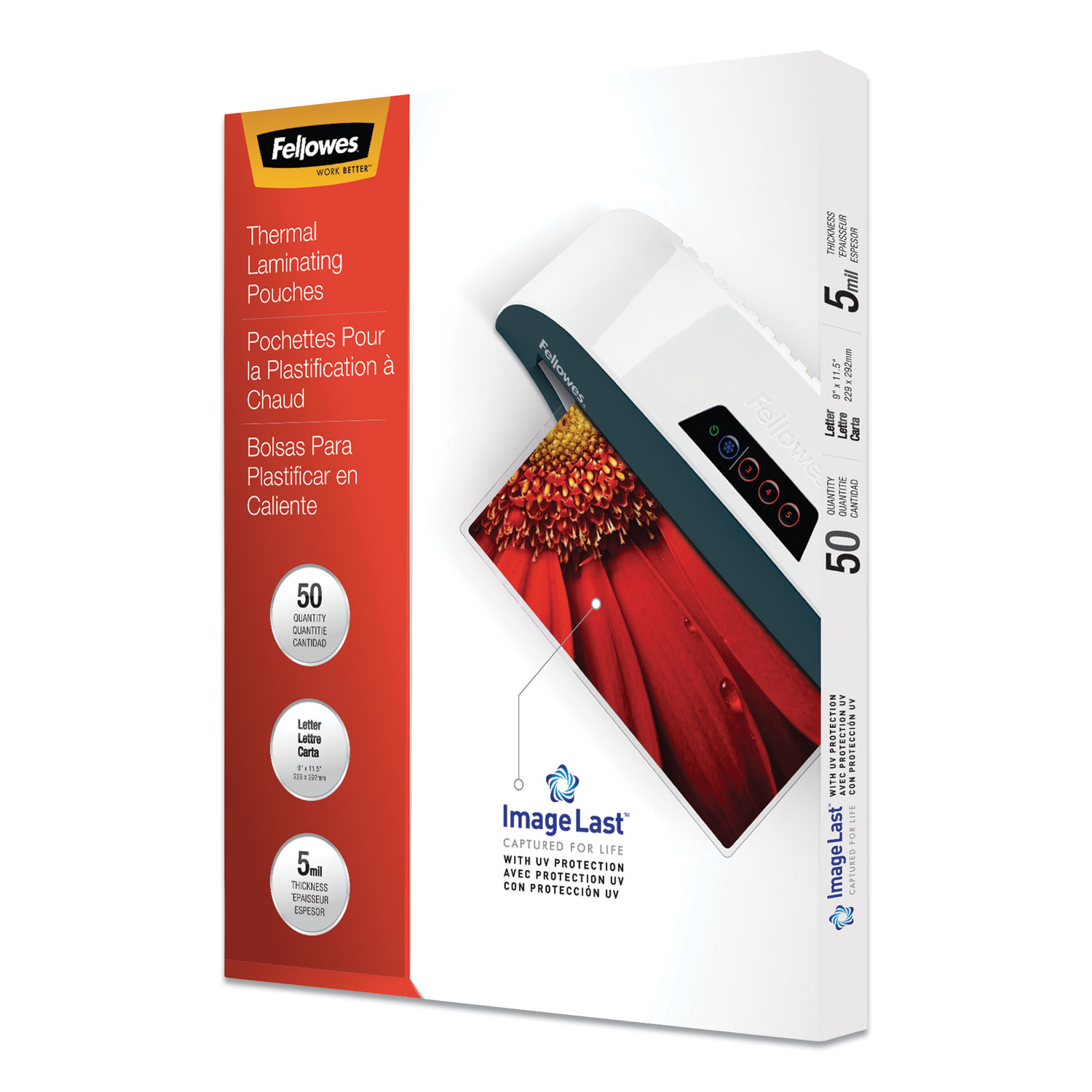 Fellowes ImageLast Laminating Pouches with UV Protection, 5 mil, 9" x