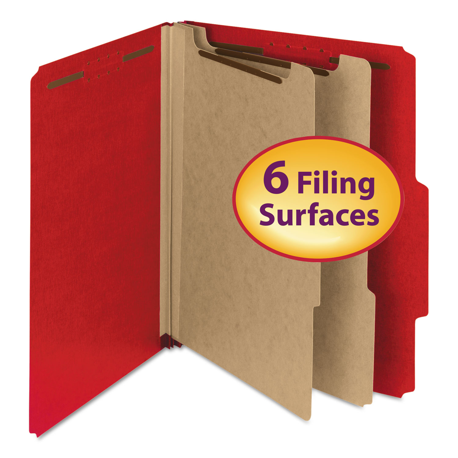 Smead 100 Recycled Pressboard Classification Folders, 2 Dividers