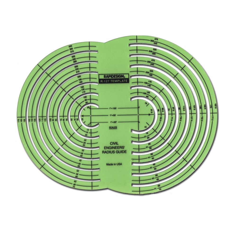 Radius Template.pdf Rapidesign Engineer's Drafting And Design Template, Civil Engineer's ...