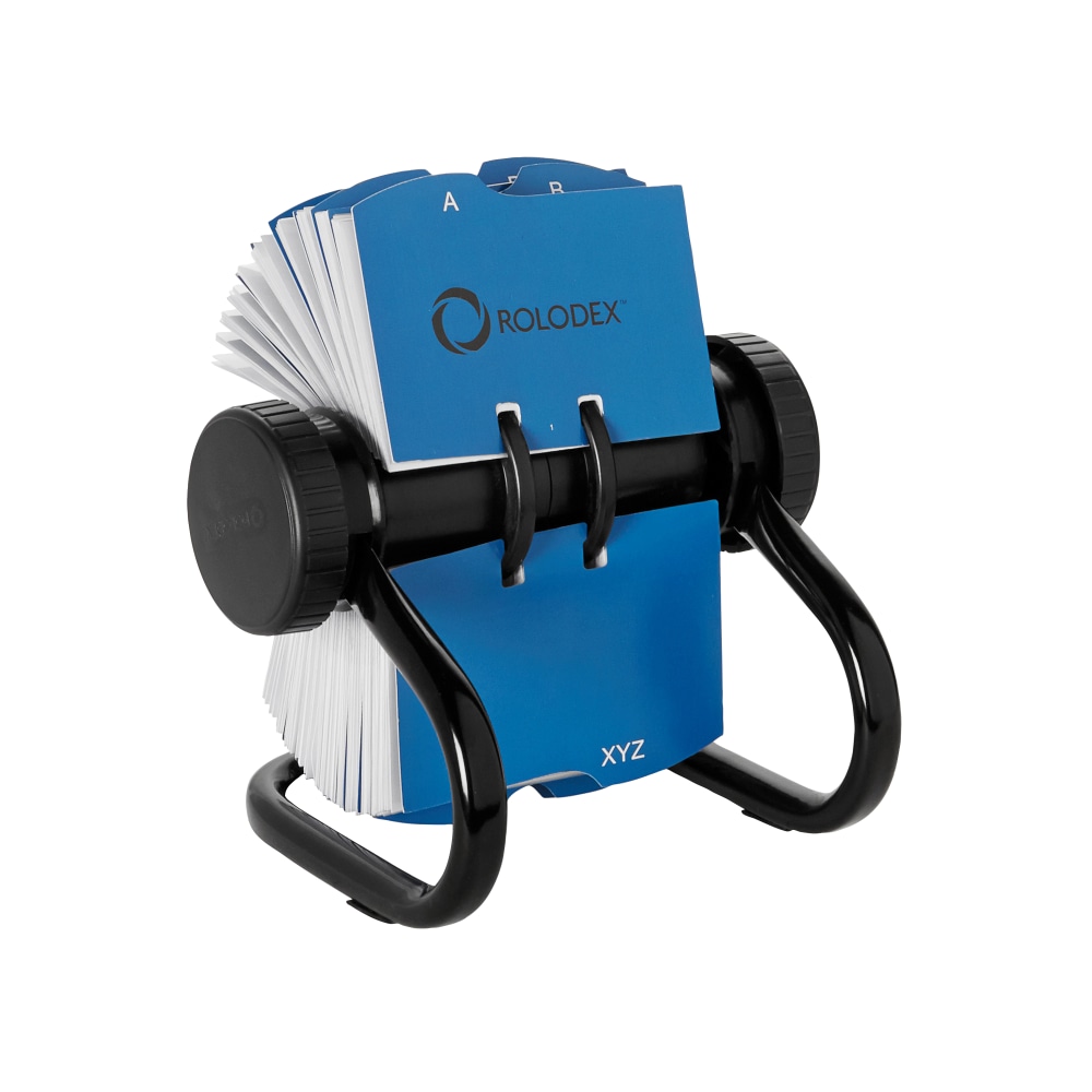 Rolodex Vinyl Business Card Book With A-Z Tabs, Holds 96 Cards Of 2 25 X 4 Inches Black 67467