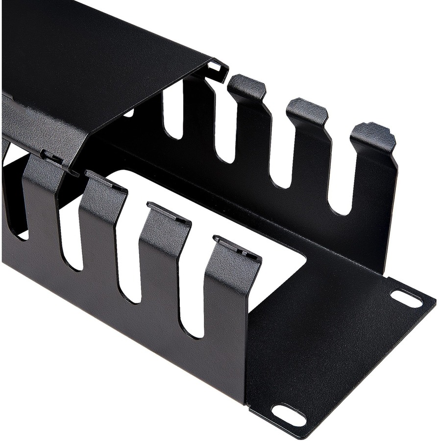 StarTech.com 2U Horizontal Finger Duct Rack Cable Management Panel with ...