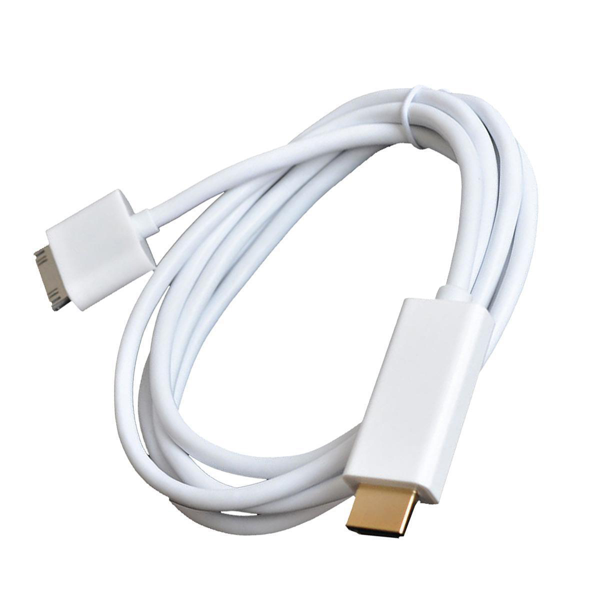 4XEM 30Pin Apple Proprietary connection to HDMI Male Adapter cable for