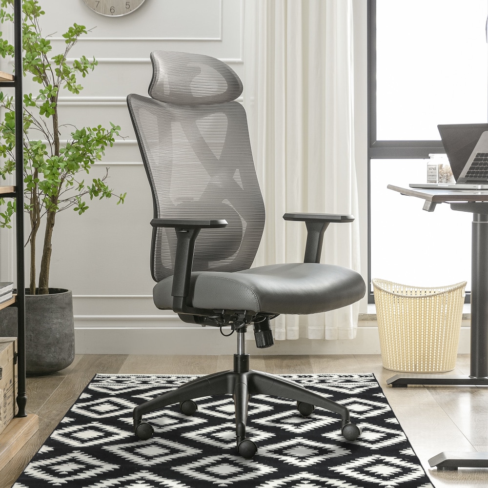 Serta SitTrue Ridgefield Ergonomic Mesh/Vegan Leather High-Back Task ...