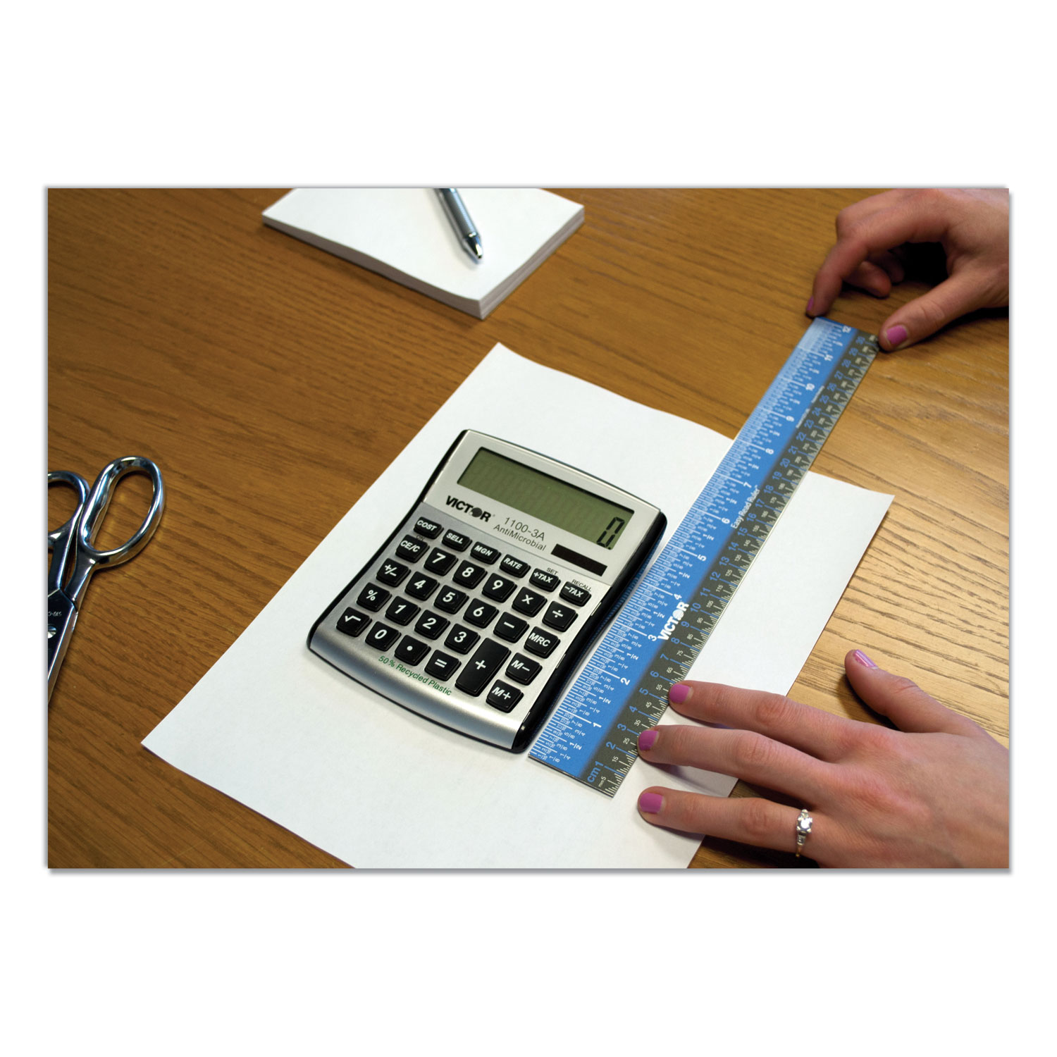 Easy. Read Measuring Ruler Victor Easy Read Stainless Steel Ruler, Standard/Metric, 12