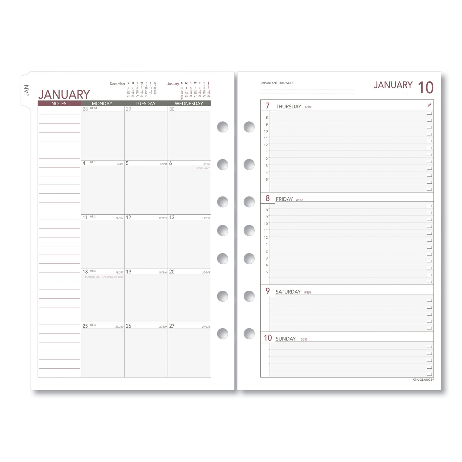 ATAGLANCE Day Runner Weekly Planning Pages Refill, 5 1/2 x 8 1/2