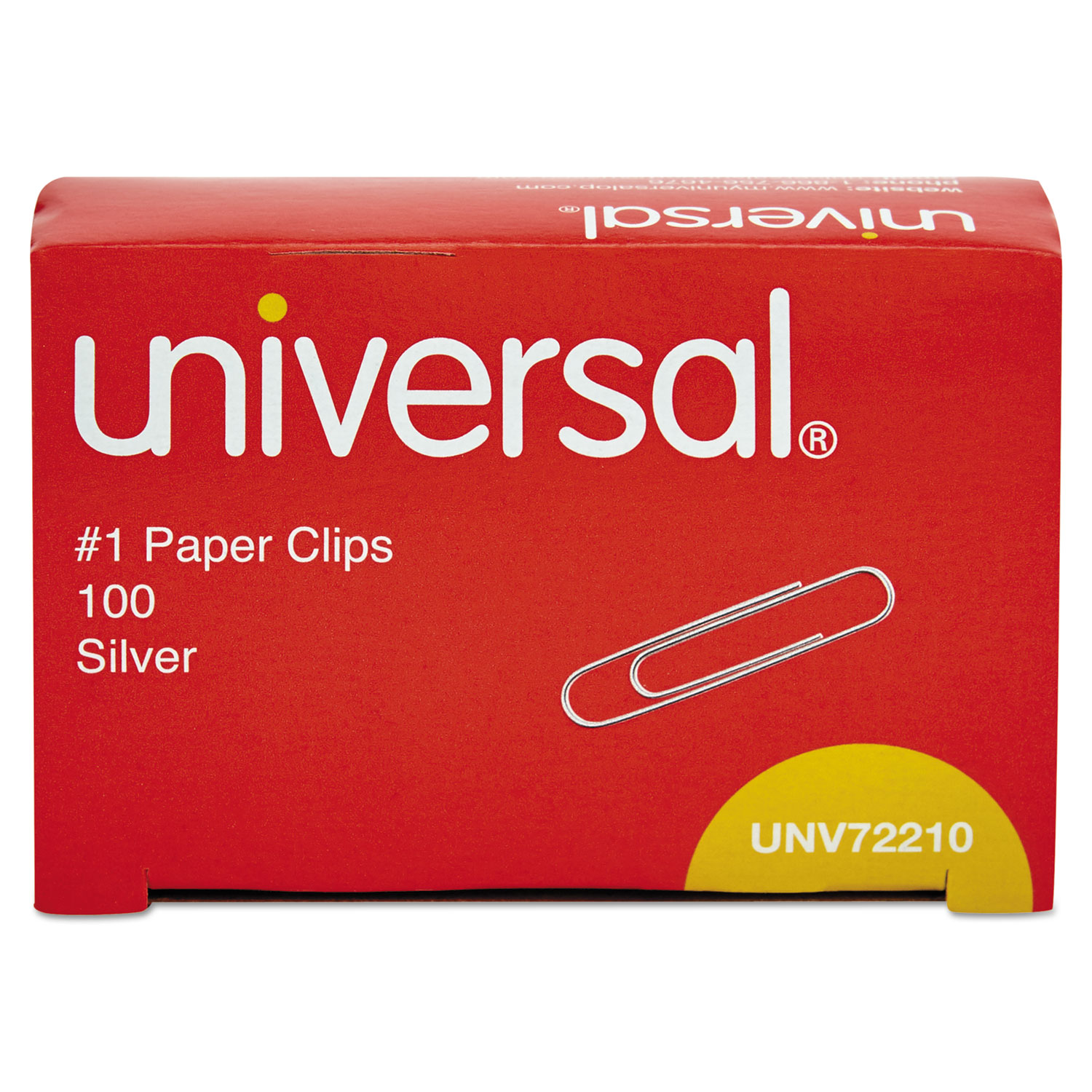 Universal Paper Clips, #1, Smooth Silver, 100/Box | OfficeSupply.com