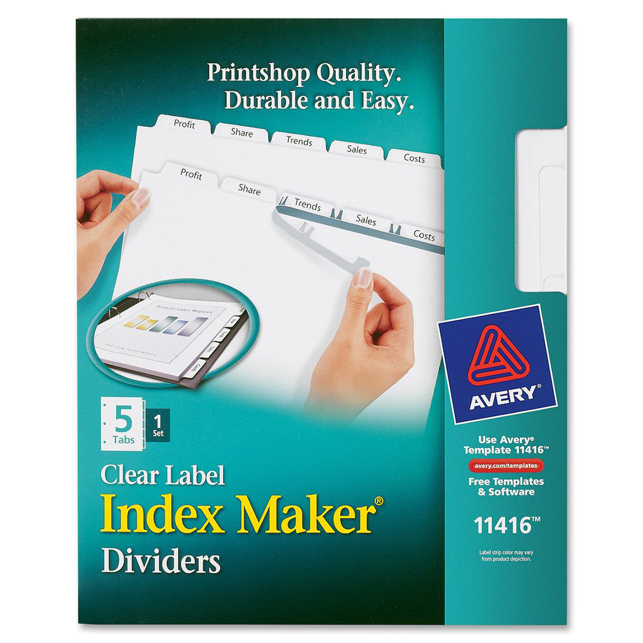 Avery Clear Label 5-Tab Index Maker Dividers