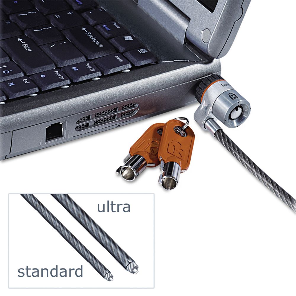 Kensington MicroSaver Keyed Ultra Laptop Lock, 6ft Steel Cable, Two Keys Kensington MicroSaver Keyed Ultra Laptop Lock, 6ft Steel Cable, Two Keys