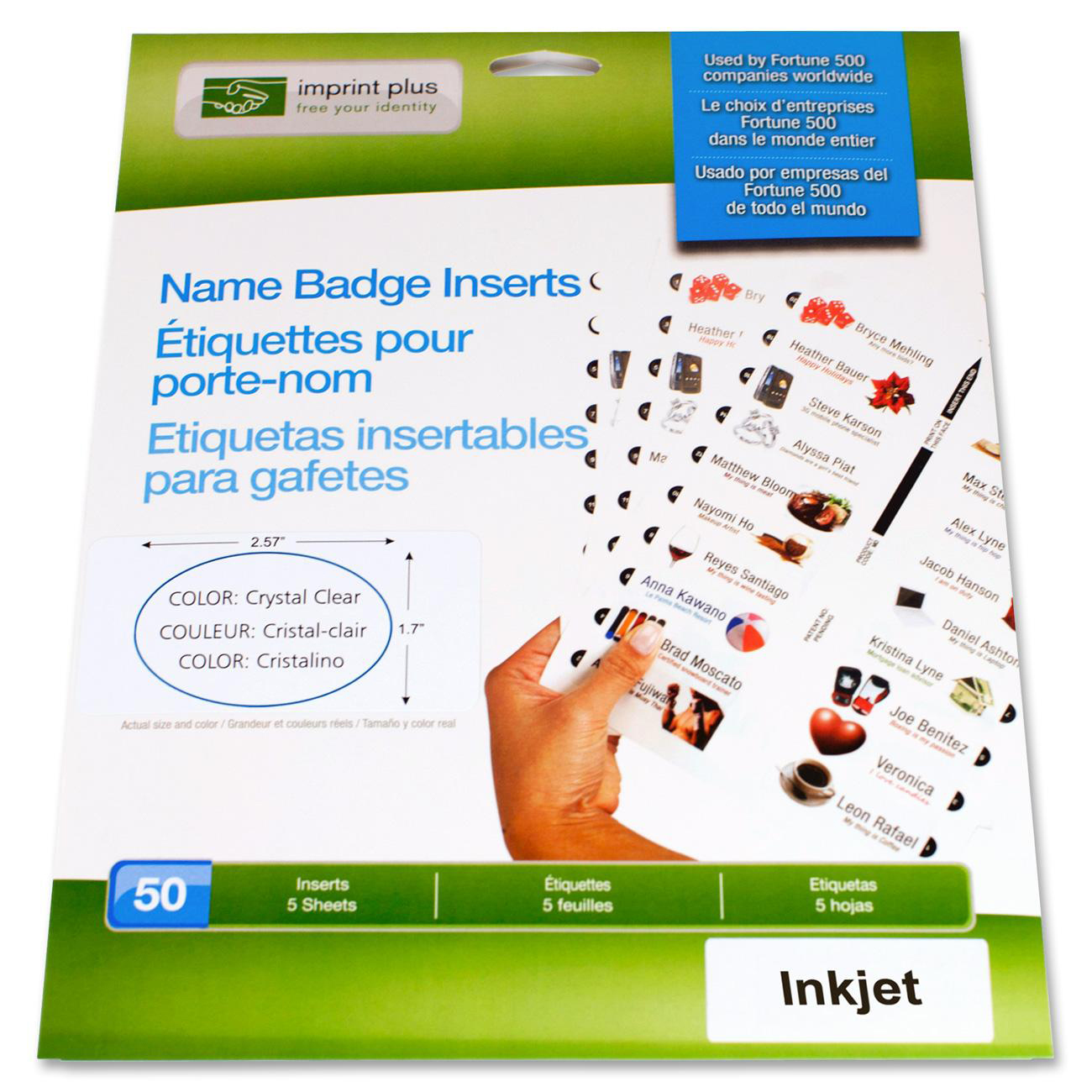 Imprint Plus Mighty Badge Oval Name Badge Insert Sheet