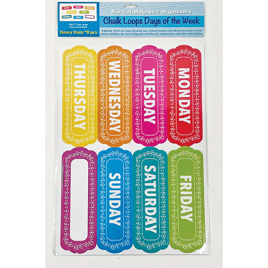 Ashley Magnetic Chalkboard Days Of The Week OfficeSupply