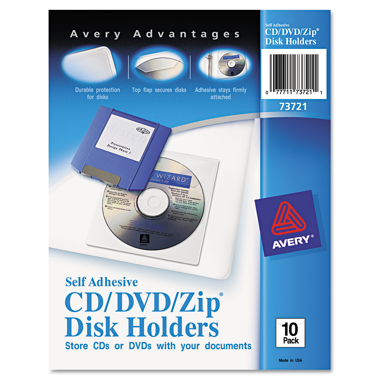 Avery Vinyl Self-Adhesive Media/CD/DVD Pockets