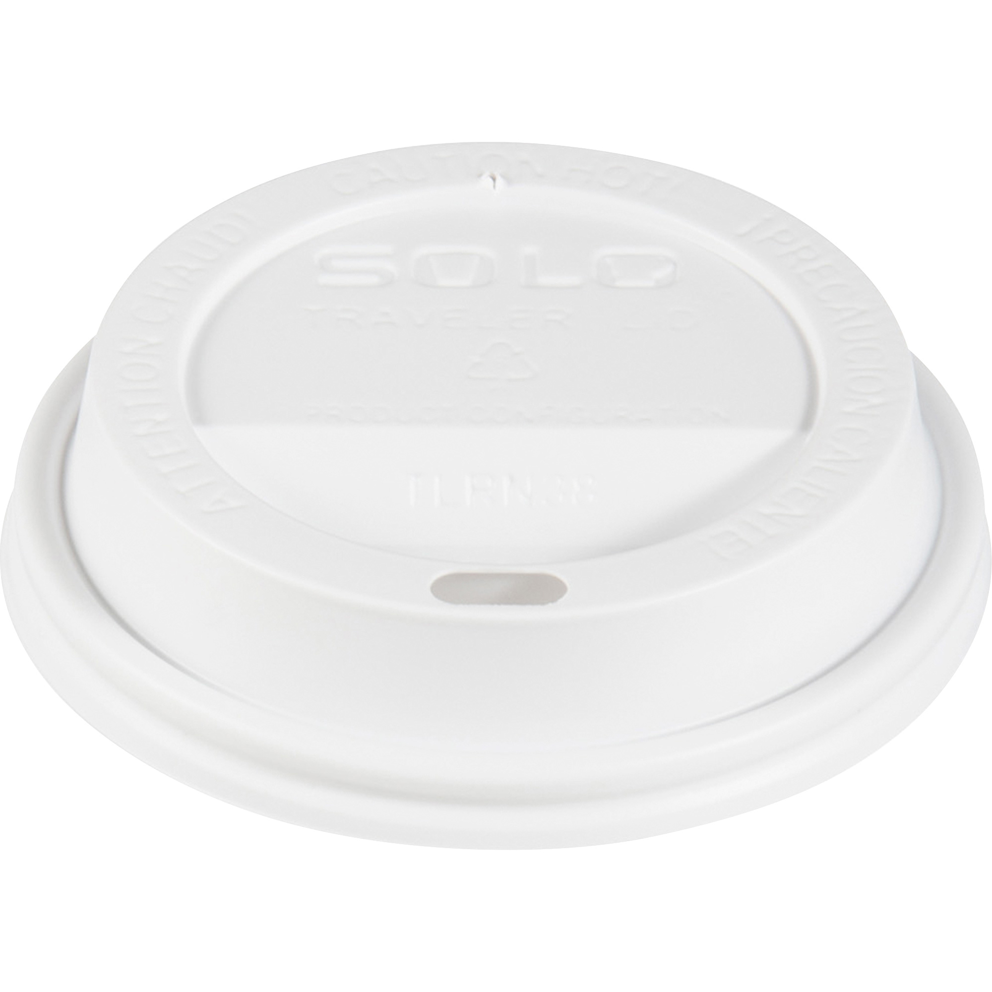 Solo Cup Large Traveler Dome Hot Cup Lids, 10 oz, Plastic, White, 1,000