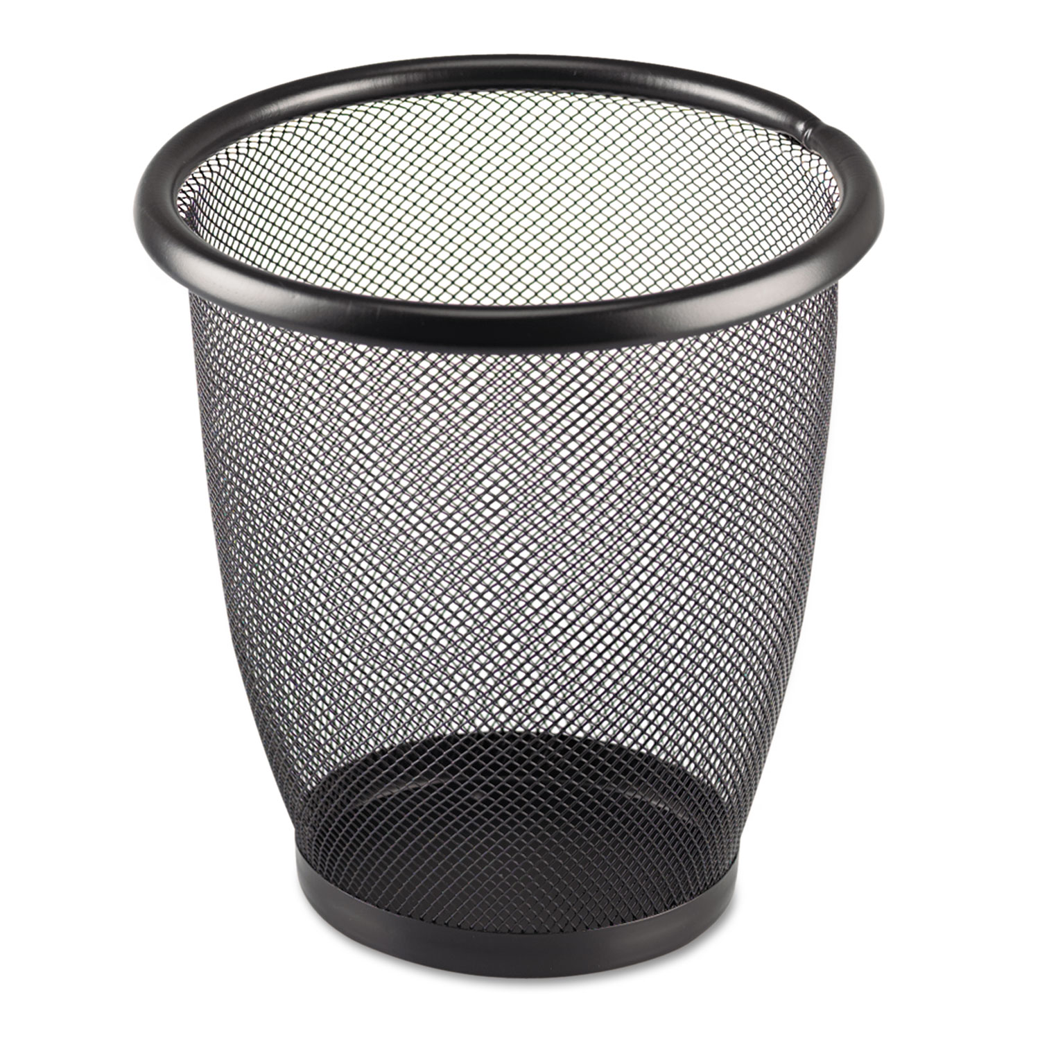 Safco Onyx Round Mesh Wastebasket, Steel Mesh, 3qt, Black