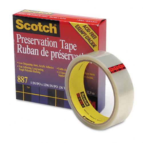 Scotch Acid Free Preservation Tape, 1" x 36 Yards, 1" Core, Matte