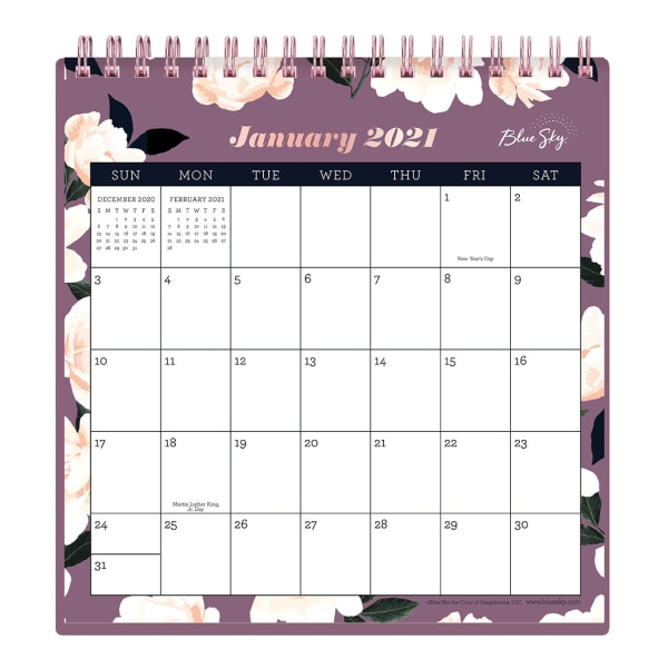 Blue Sky Monthly Desk Calendar With Stand 6 1 16 X 6 3 8 Hazel 