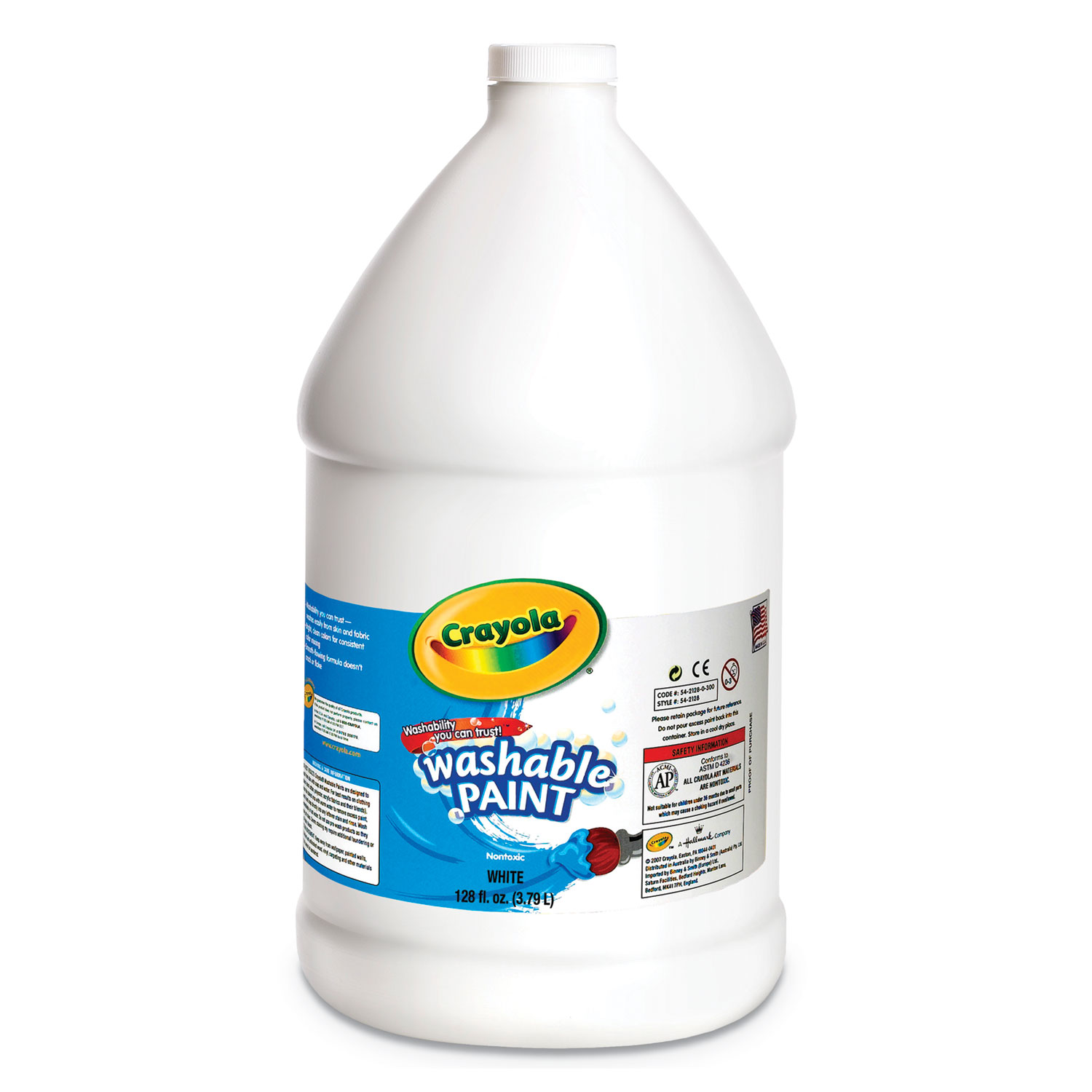 Crayola Washable Paint, White, 1 gal Bottle