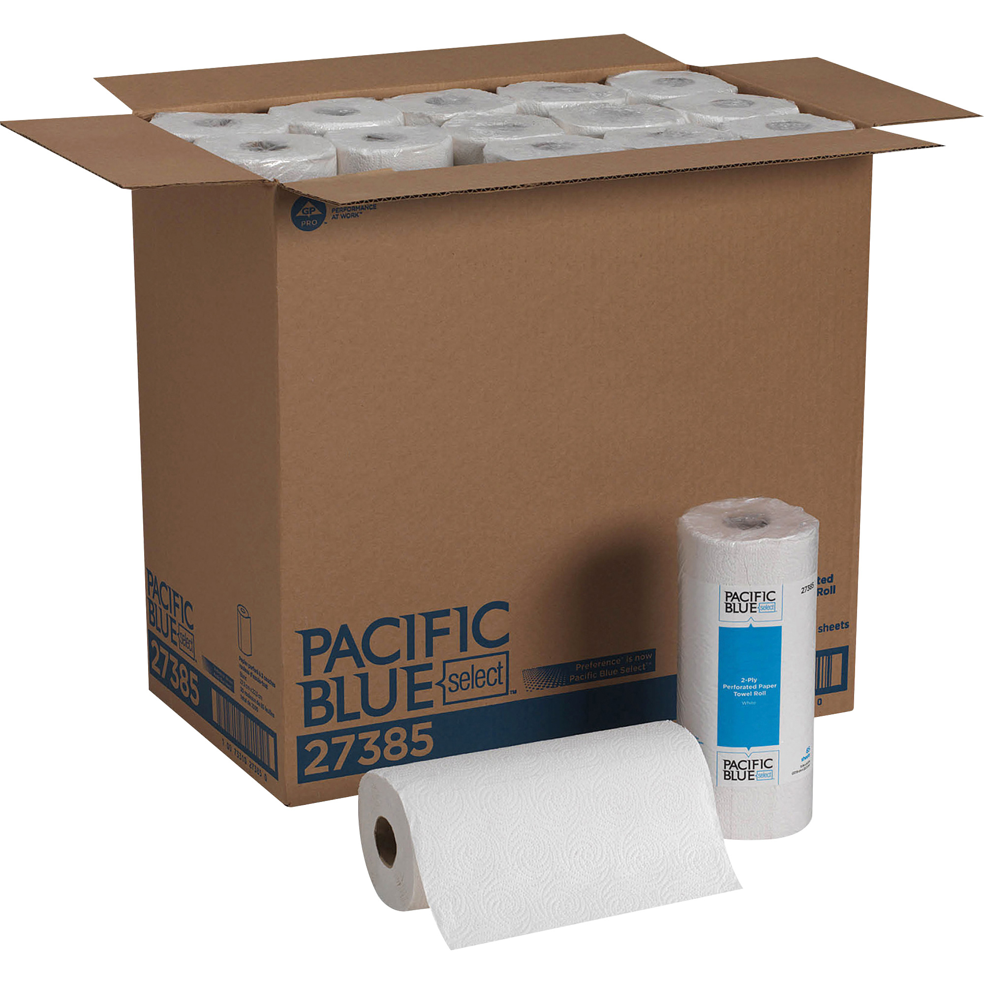 Pacific Blue Paper Towels, 8.80" x 11", 2Ply, White, 85 Sheets/Roll