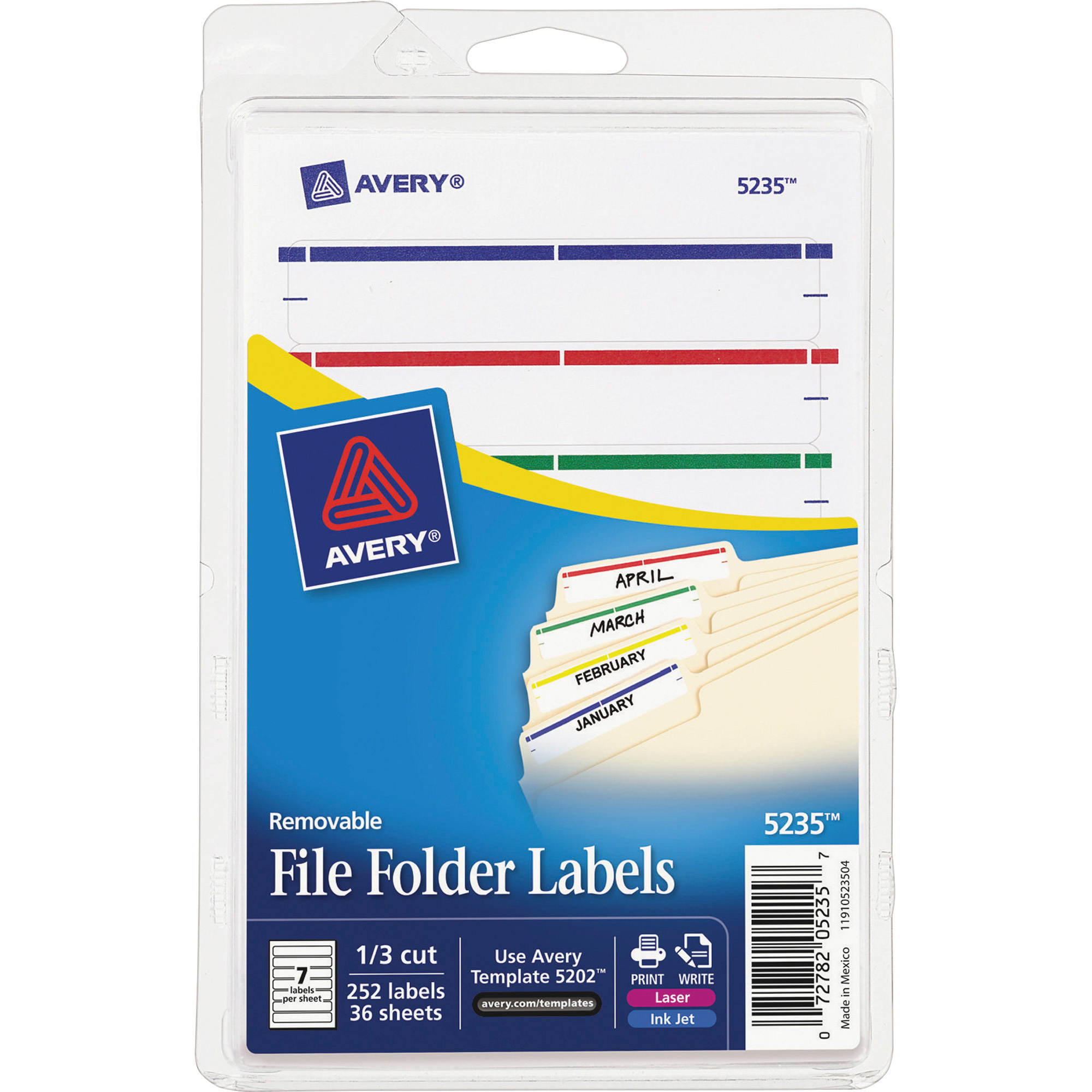 Avery Removable File Folder Labels with Sure Feed Technology, 0.66 x 3.
