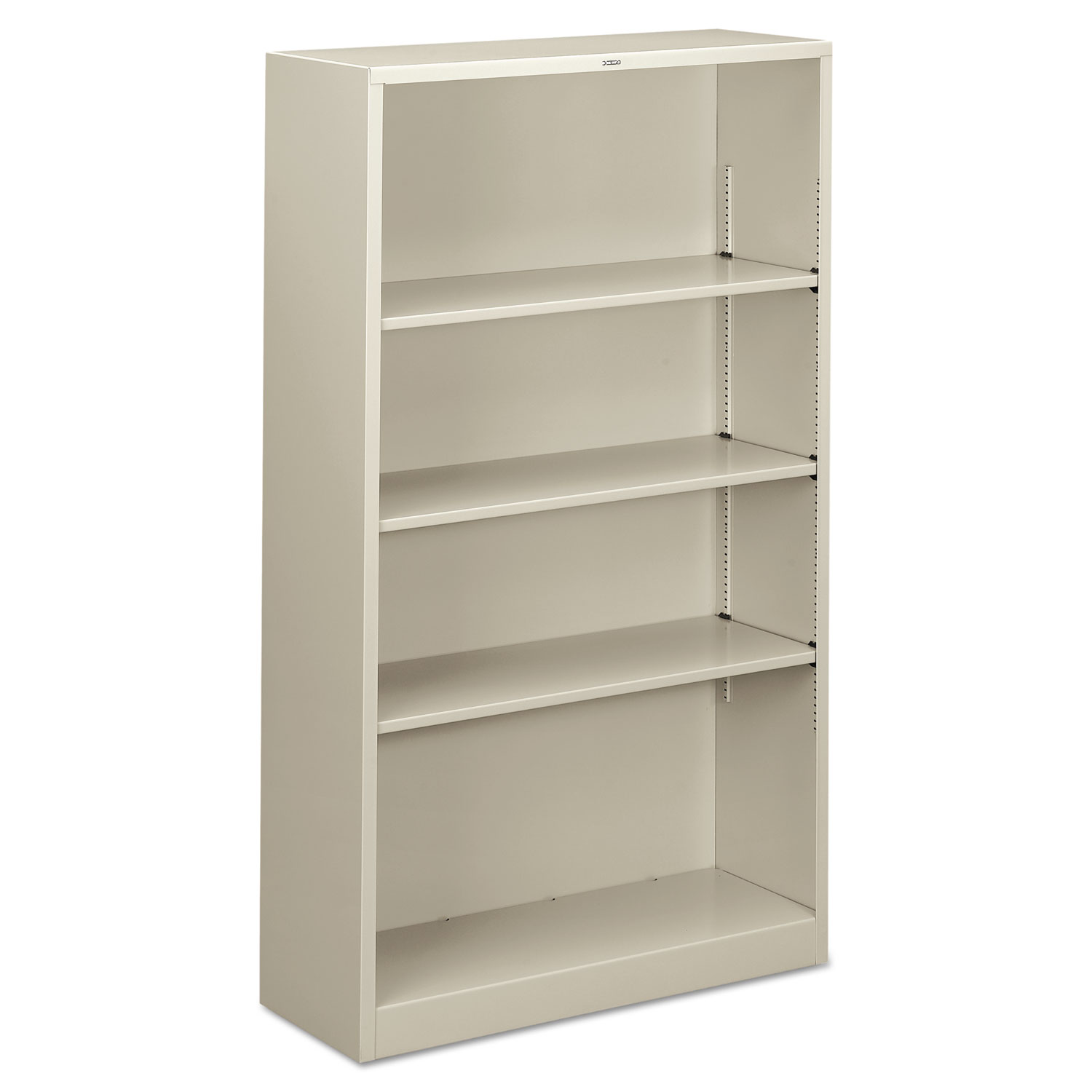 HON Metal Bookcase, FourShelf, 34.5w x 12.63d x 59h, Light Gray