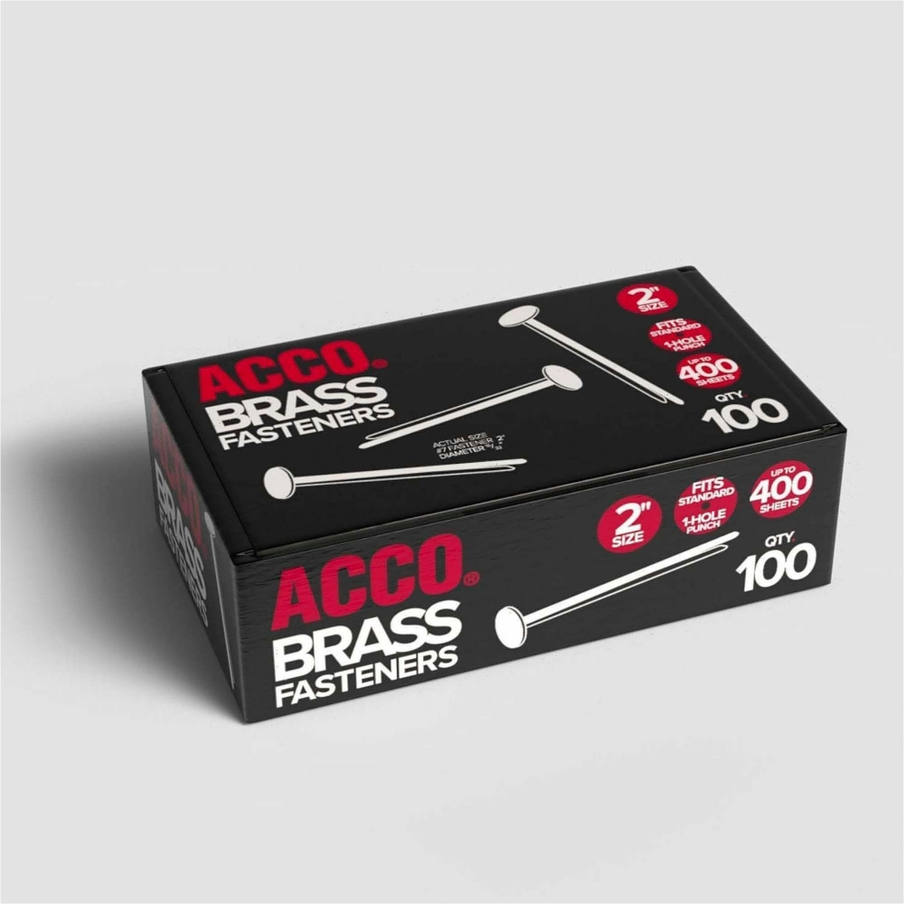 ACCO Round-Head Solid Brass Fasteners, No. 7R, 2