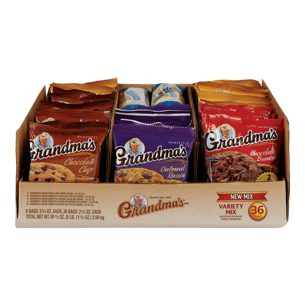 Grandma's Cookies, Variety Pack, Box Of 36 Bags