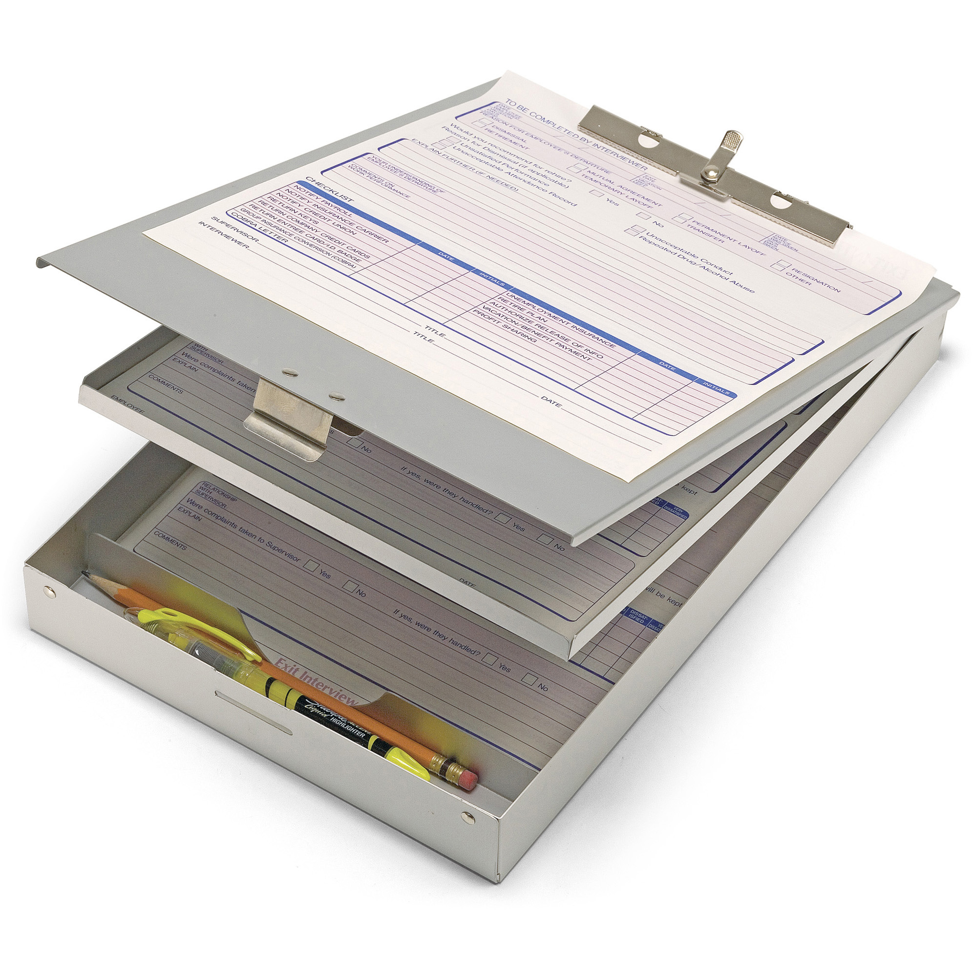 OIC Aluminum DoubleStorage Clipboard