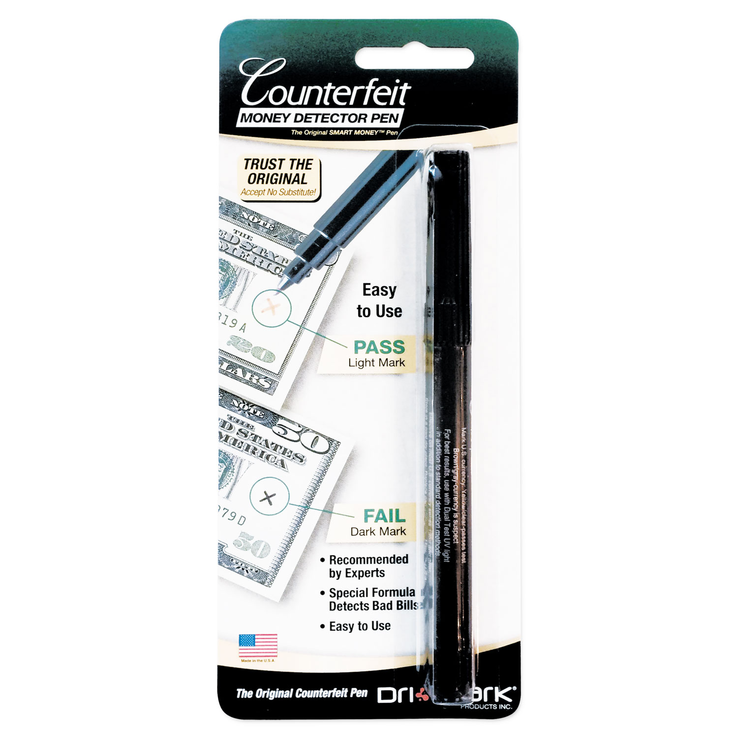 DriMark Smart Money Counterfeit Bill Detector Pen, U.S. Currency