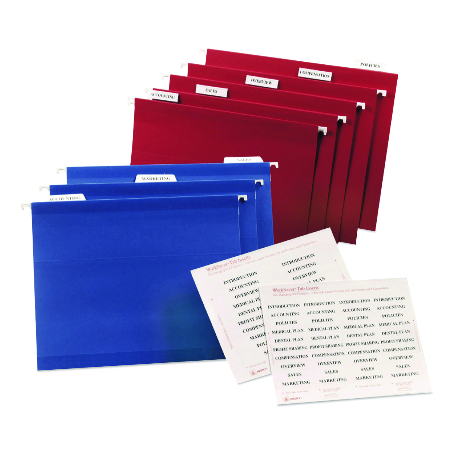 Avery Printable Tab Inserts For Hanging File Folders, 1/5 Cut For 2 ...