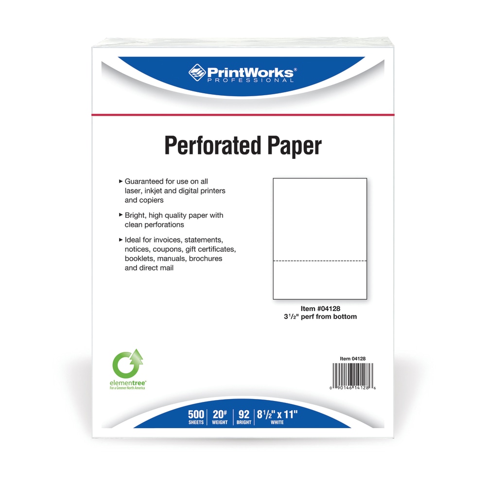 PrintWorks Professional Pre-Perforated Paper for Invoices, Statements ...