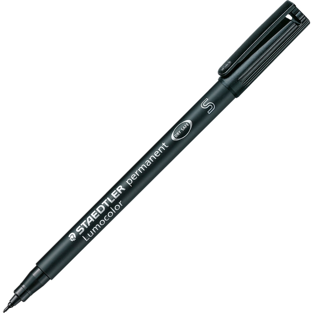 Staedtler Lumocolor Permanent Pen Markers, Fine Point, 0.4 mm, Black