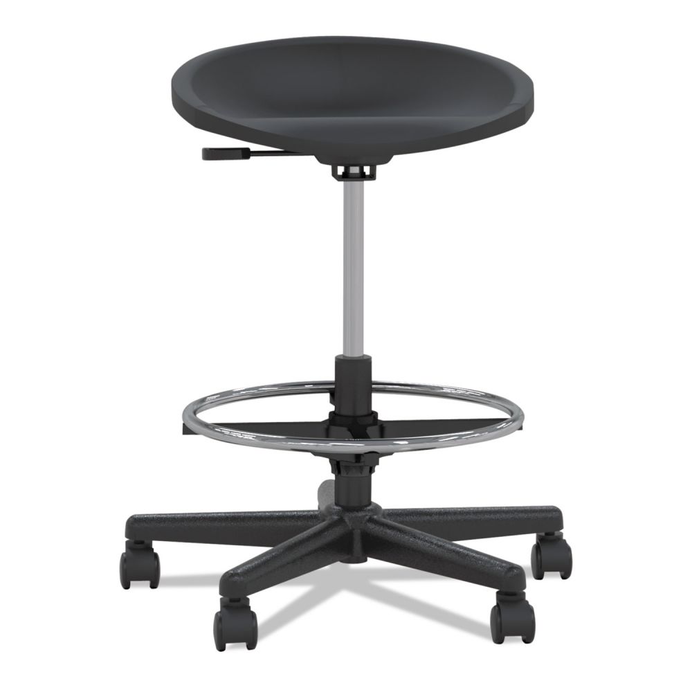 Mayline Tech Stool, Black, Black Frame