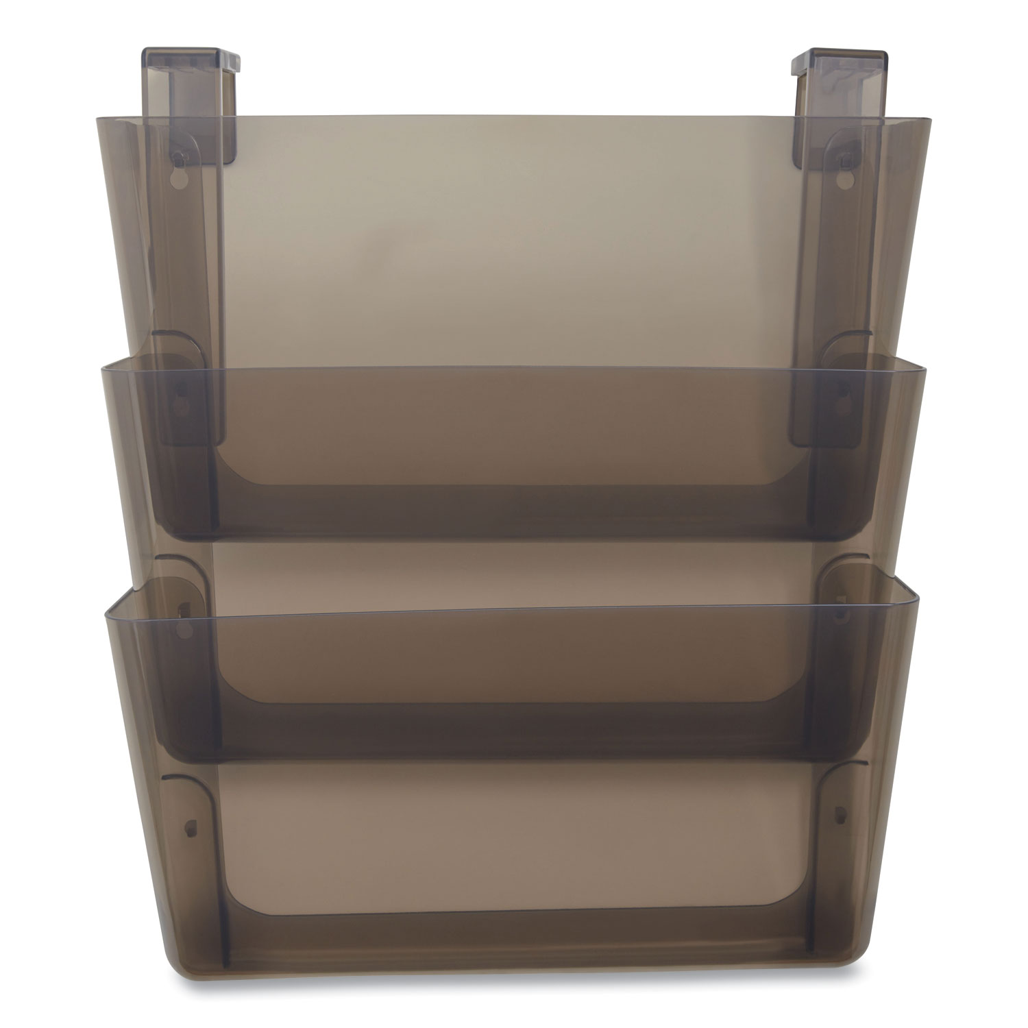 TRU RED Unbreakable Plastic Wall File, 3 Sections, Letter Size, Smoke